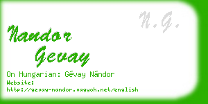 nandor gevay business card