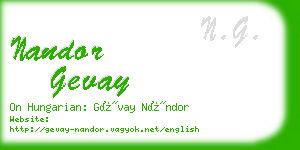 nandor gevay business card